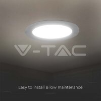 6W LED Backlit Recessed Panel Round 3000K, VT-61006 V-TAC SKU7858