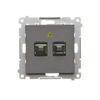 Zásuvka optická 2 násobná SC/APC (přístroj s krytem) grafitová matná