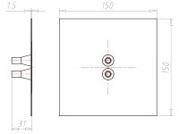 Těsnící manžeta Vlies-Butyl 150x150x30mm pro 2ks vedení d8-12mm KAISER 9089-47