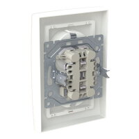 Dvojzásuvka ABB ZONI s clonkami, bezšroub., pudrová / bílá 5522T-C03458 142