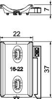 OBO 2058UW 22 LGR Podélná opěrka univerzální 16-22mm světle šedá Polypropylén PP