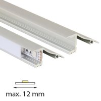 Nástěnný hliníkový profil NT, 18x41 mm, mléčný difuzor, komplet, 2 m