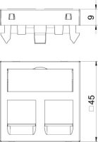 OBO DTG-2C RW1 Nosiče datové techniky dva připojovací moduly 45x45mm čistě bílá