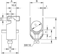 OBO 1183699 Třmenová příchytka 2056N 58ALU