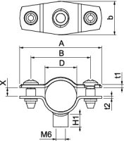 OBO ASG 732 17 G Distanční příchytka s připojovacím závitem M6 14-17mm Ocel