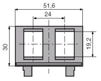 ABB Element,Time 5014E-B01018 Maska nosná pro 2 komunikační zásuvky keystone