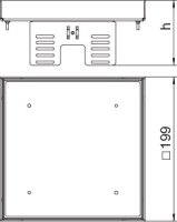 OBO RKN2 UZD3 4VS25 Čtvercová kazeta slepá 200x200mm Nerez ocel