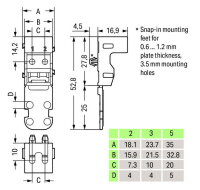 Upevňovací adaptér pro 3vodičové svorky řada 221 4mm2 černá WAGO 221-513/000-004