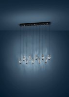 Závěsné svítidlo PIANOPOLI 2 LED černá/kříšťál 10X2,3W EGLO 390278
