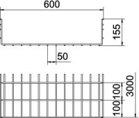 OBO SGR 155 600 G Mřížový žlab SGR, 155x600x3000, Ocel, St