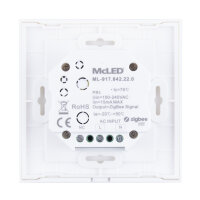 ZigBee nástěnný ovladač - řízení RGBW, 4 zóny, AC napájení MCLED ML-917.842.22.0