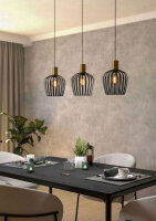 Závěsné svítidlo EMPOLI E27 černá/mosaz 3X40W IP20 EGLO 901037