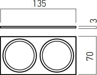 XCLUB FRAME for 2 LED module for CU01 BK