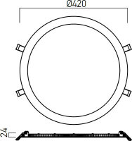 XFLAT REC. RND. PANEL 40W 220-240V AC 40