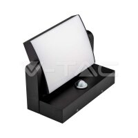 17W LED Wall Light Sensor Black Body 3000K IP65 V-TAC SKU2940