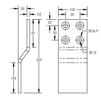 FleXbus Extender 100x10 for conductor 960, 1280 and 1810mm2 Type 3