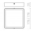 HUE SQ 17 stropní černý chrom 230V LED 18W 3000K RENDL R12811