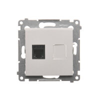 Telefonní zásuvka RJ12 jednonásobná, bílá KONTAKT SIMON DT1.01/11