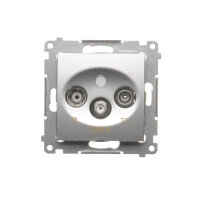 Zásuvka R-TV-DATA, stříbrná matná metalizované KONTAKT SIMON DAD.01/43