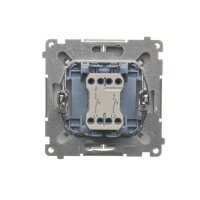 Ovládač zapínací dvojitý, řazení 1/0+1/0, 16AX 250V, stříbrná matná