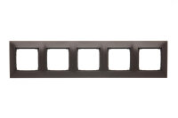 Rámeček 5-násobný Simon 54 Premium, IP20/IP44, hnědá matná metalizované DR5/46