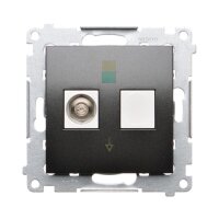 ekvipotenciální zásuvka antracit, metalizovaná KONTAKT SIMON DGEK1.01/48