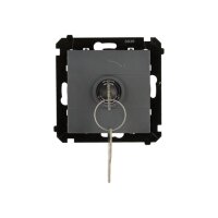 Spínač jednopólový na klíč, 2 polohový, řazení 0-1, 5 A / 250 V~ grafitová matná