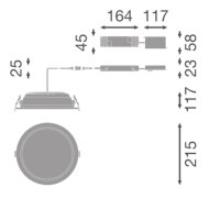 DOWNLIGHT COMFORT HIGH EFFICIENCY DALI OPAL D200 P 25W 830 OP WT