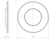 Přední kryt, HaloX 180, průměr 110 mm, do betonu KAISER 1282-62