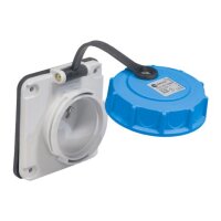 Vestavná zásuvka 1x16A/IP68, s bezpečnostní clonkou TP ELECTRIC 116-ZVG-68