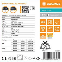 SPOT COMBO DALI IP65 ADJ DA V 6W ML 9273040 IP65 WT LEDVANCE 4099854736551