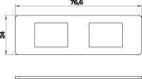 OBO MPMT45 2A Modulární nosič s 2 x děr. obr. typ A 77x24x1,5 Nerez ocel