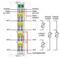 2/4kanálový analogový vstup Měření odporu nastavitelný Wago 750-464