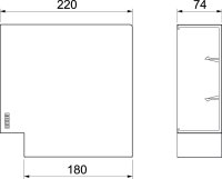 OBO BRK FW70170 cws Plochý roh SIGNA BASE 220x220x74 krémová bílá