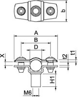 OBO ASG 732 10 A2 Distanční příchytka s připojovacím závitem M6 8-10mm Nerez