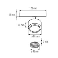 Svítidlo do lišty BTL 18W-940-B (TEAR N) KANLUX 35653