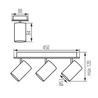 Přisazené svítidlo EVALO EL-3I W-SR KANLUX 35694