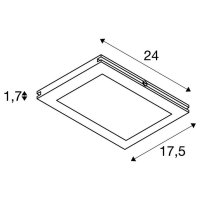 PLYTTA rectangular svítidlo pro lankový systém TENSEO 2700K černá SLV 1002864