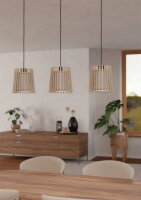 Závěsné svítidlo FATTORIA E27 černá/hnědá/bílá 3X25W EGLO 900903