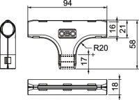 OBO 3000 TMS M16 LGR Quick Pipe díl T, M16, světle šedá, Polypropylen
