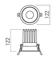 XGALAXY REC. SPOT 1x24W 220-240V AC 3000