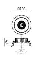 XWOK REC. ADJ. DOWNLIGHT 1x12W 220-240V