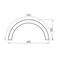 XFREE M CURVED DALI 300mm 180dgr SUSP. L