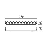 XTINY MAGNETIC LINEAR GRILLE 230mm 12W 4