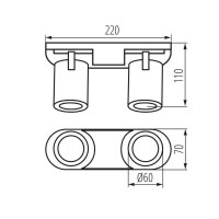 Přisazené bodové svítidlo LAURIN EL-2I W-G KANLUX 38965