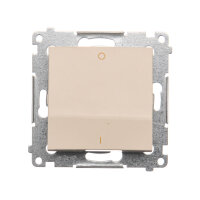 Spínač dvojpólový, řazení 2, (strojek s krytem)10AX, 250V~, krémová DW2.01/41