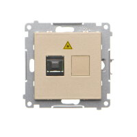 Zásuvka optická 1 násobná SC/APC (přístroj s krytem) champagne matná