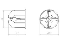 Krabice přístrojová do masivního dřeva hl.65 mm, do dutých stěn KAISER 9066-12