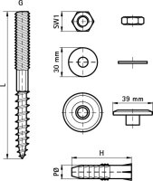 Sada na upevnění umyvadel M8x90mm WALRAVEN 0667300