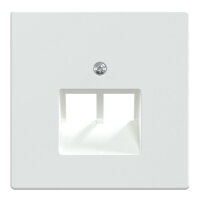 Centrální deska, Merten System D, RJ45, dvojitá, lotus white, lesklý plast